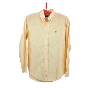 Ralph Lauren Large Pinstripe Yellow/White‎ Long Sleeve Shirt